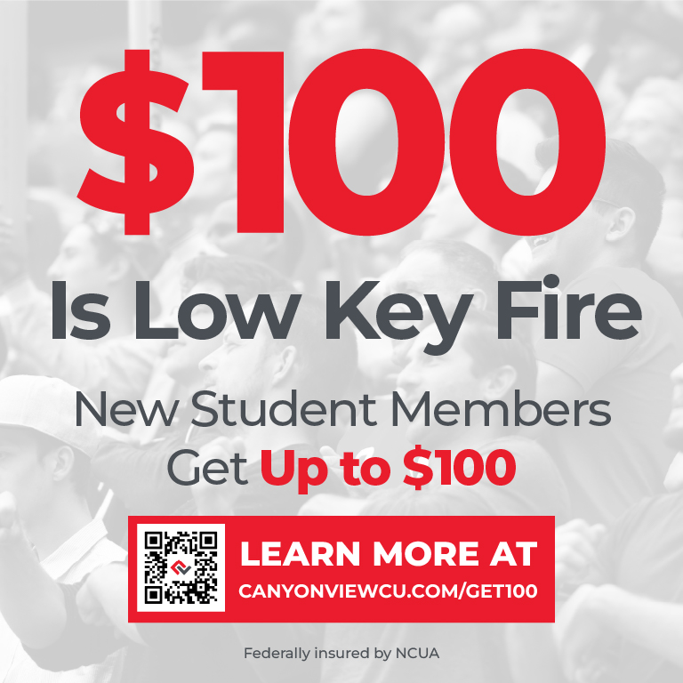 Square social ad, 100 dollars is Low Key Fire