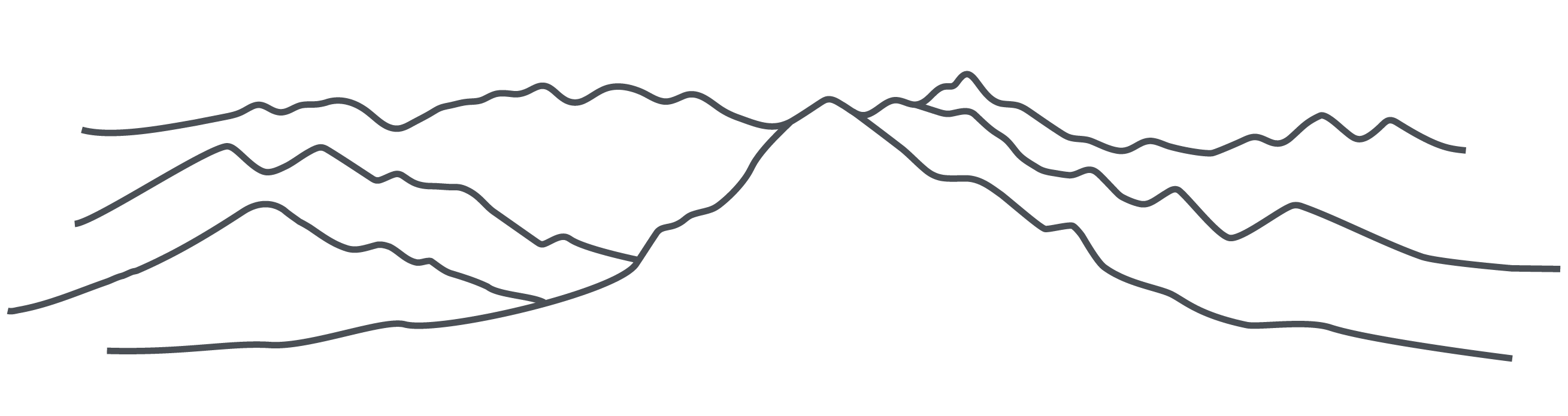 Hand drawn Salt Lake to Provo ridgeline, charcoal