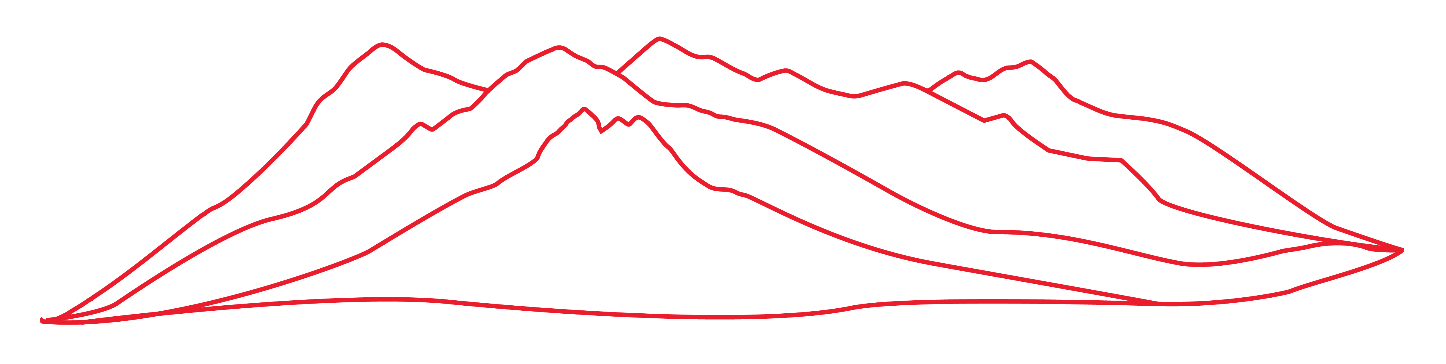 Hand drawn St. George range, berry red