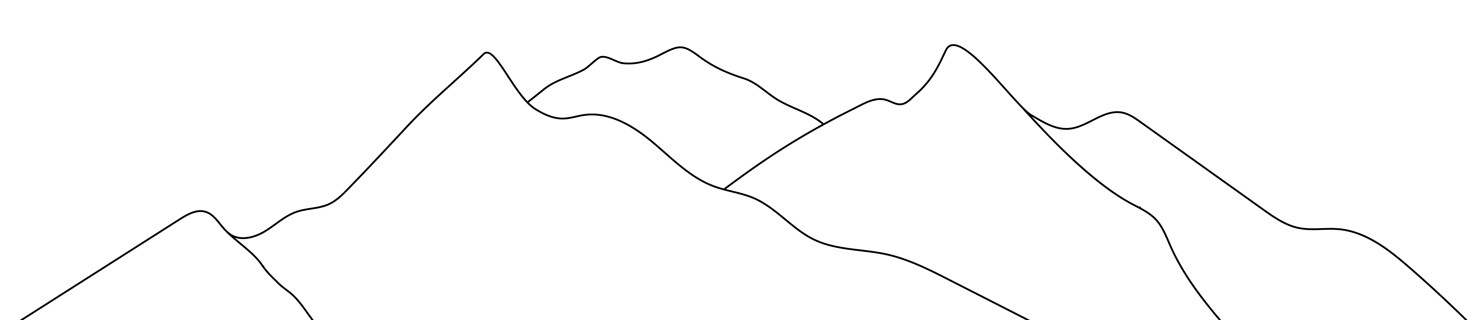 Hand drawn Wasatch ridgeline, short
