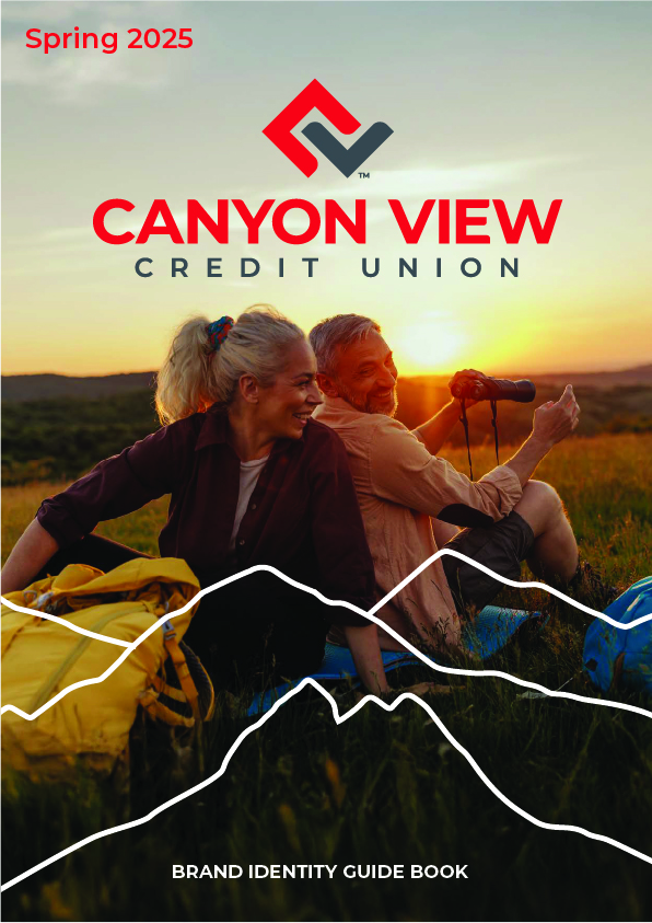 Canyon View brand identity guide book cover, Spring 2025