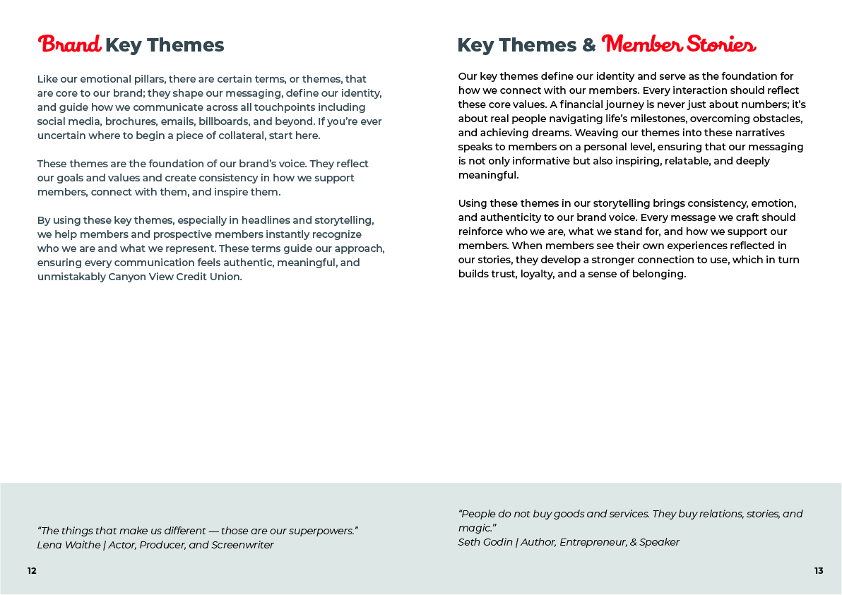 Key themes and member stories