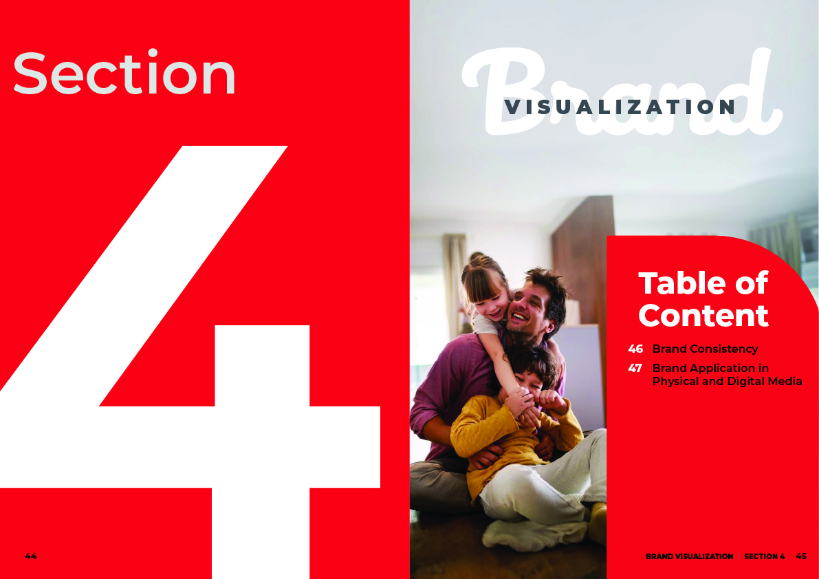 Section four opening spread, brand visualization