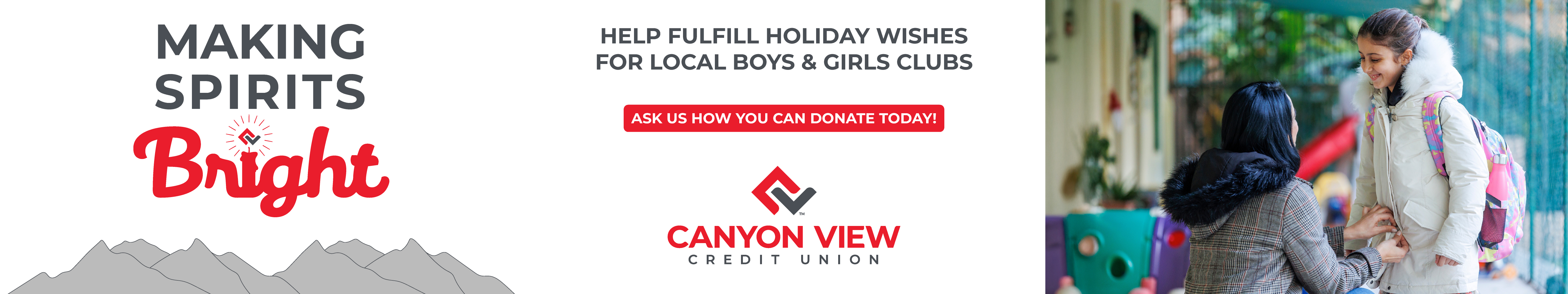 Three monitor branch wall, Making Spirits Bright, help fulfill holiday wishes for local Boys and Girls Clubs