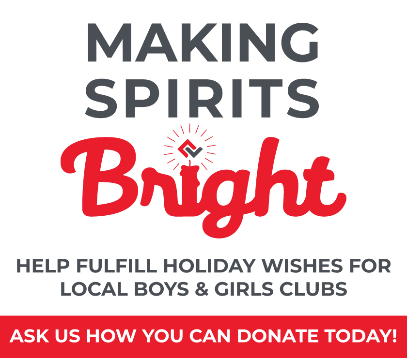 Interactive touch screen, Making Spirits Bright, ask us how you can donate today